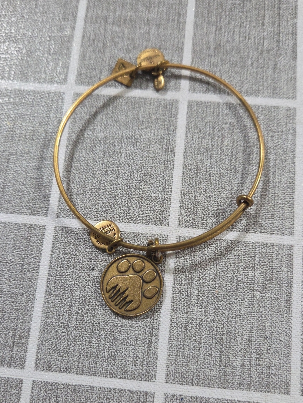 Alex and Ani Gold Paw Print Expandable Bracelet
